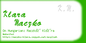 klara maczko business card